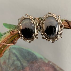 vintage stone ear clips